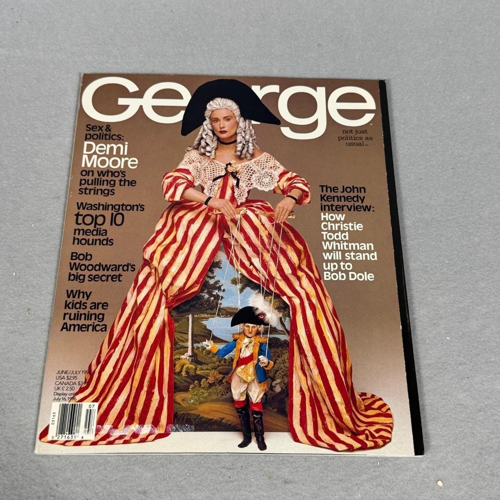 Vintage 1996 George Magazine Demi Moore JFK Jr Bob Woodward Christie T  Whitman